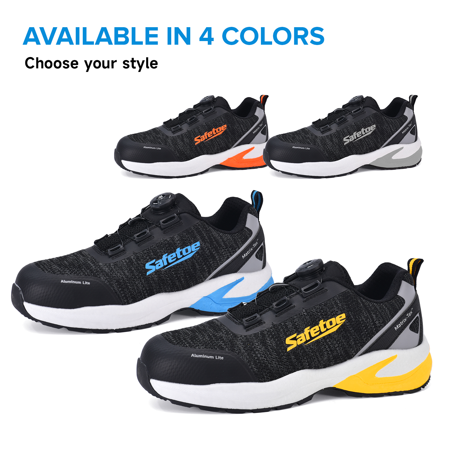 Sapatos de segurança de trabalho de verão com biqueira de alumínio antiderrapante para trabalhadores de logística L-7609 amarelo