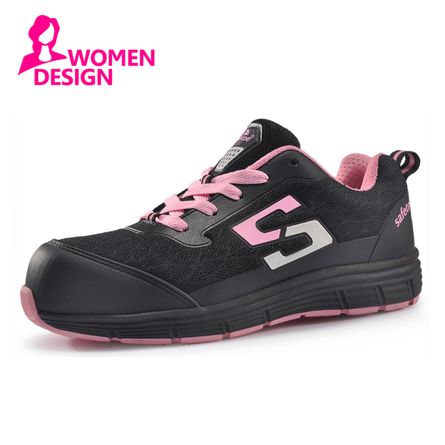 Sapatos de trabalho femininos femininos de construção industrial femininos casuais antiderrapantes