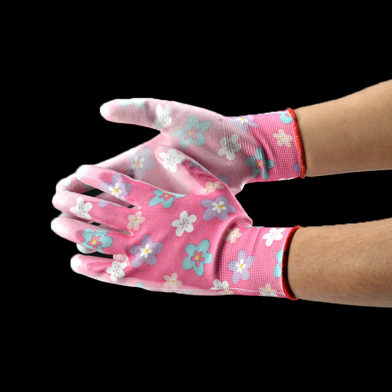 Luvas de trabalho de jardim revestidas de PU FL-PU2001EF2