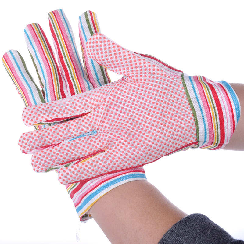 Luvas de trabalho de jardim pontilhadas de PVC FL-5534