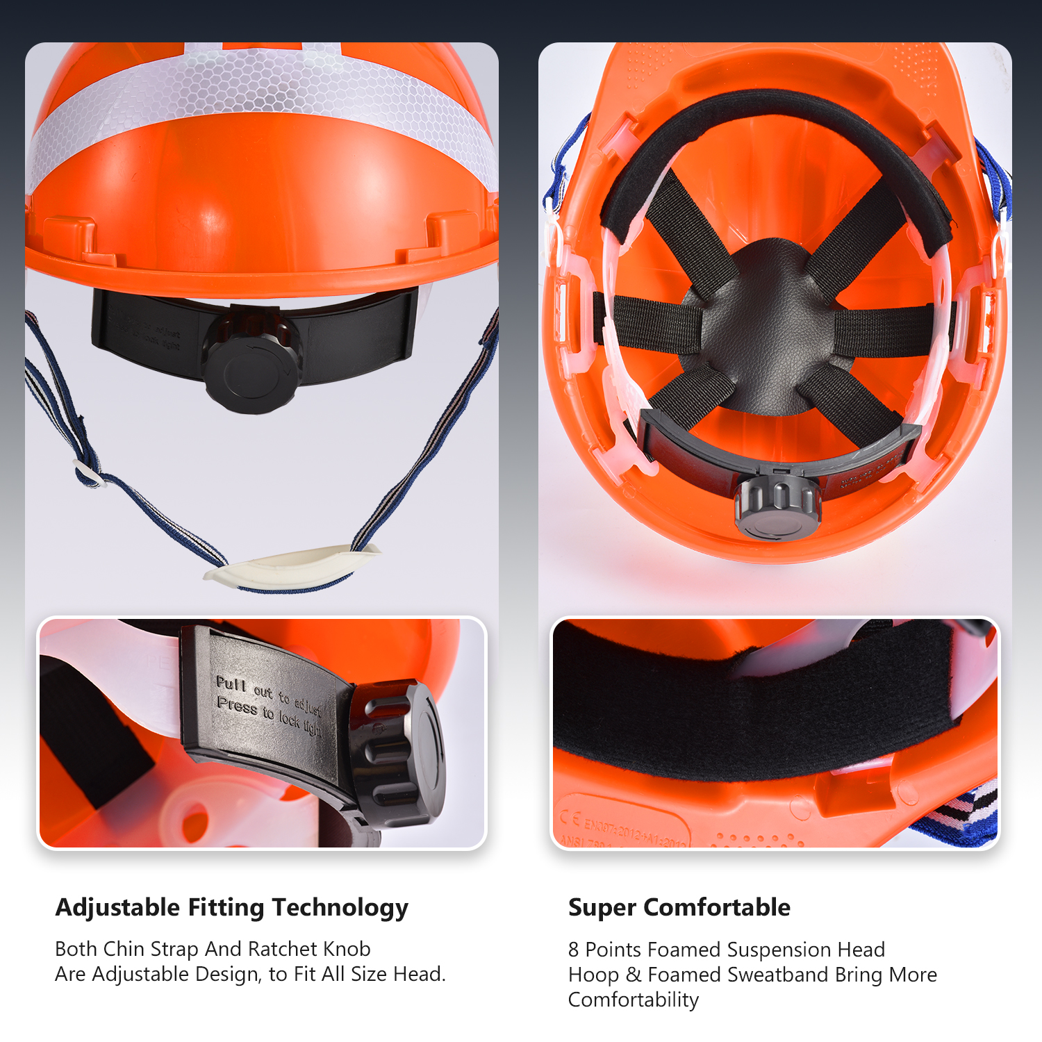 Capacete de Segurança Industrial W-036 Laranja