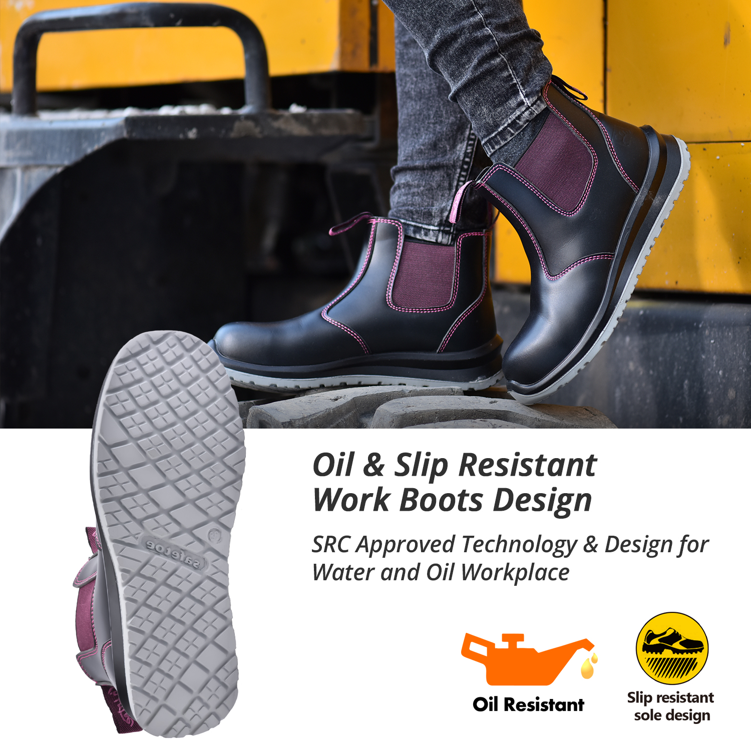 Sapatos femininos baratos e confortáveis ​​à prova d'água com dedo do pé composto à venda botas femininas de trabalho