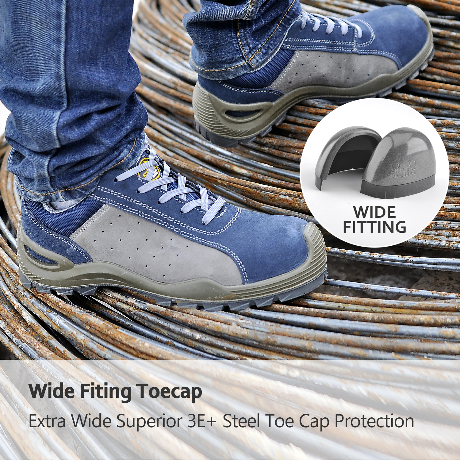 Sapatos de segurança de couro de vaca S1P L-7295