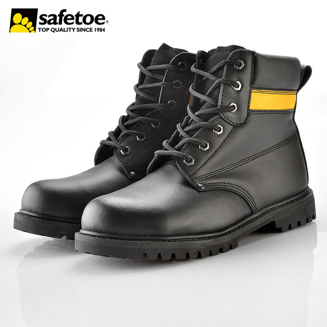 Sapatos de trabalho de segurança antiderrapantes resistentes a óleo e água Biqueira de aço M-8179