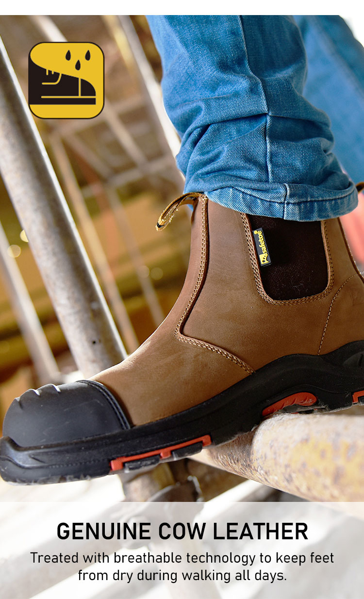 botas de trabalho de couro de vaca