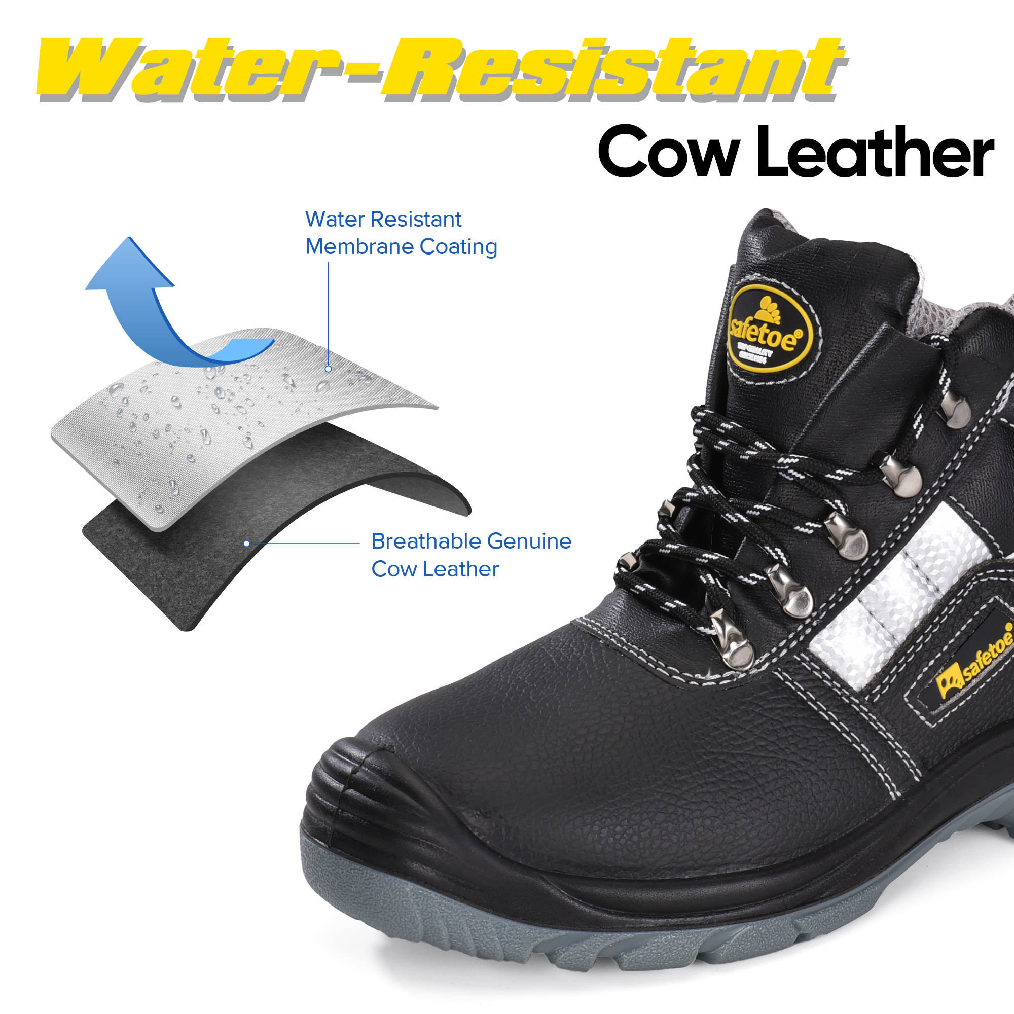 Botas de segurança para construção com biqueira de aço e proteção contra furos | M-8027 WorkGuard Pro