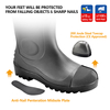 Botas de segurança em PVC S5 – Botas de chuva com biqueira de aço impermeável W-6037 pretas