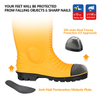 Botas Wellington de segurança com biqueira de aço em PVC - Botas de trabalho industrial à prova d'água para projetos de mineração W-6055YE
