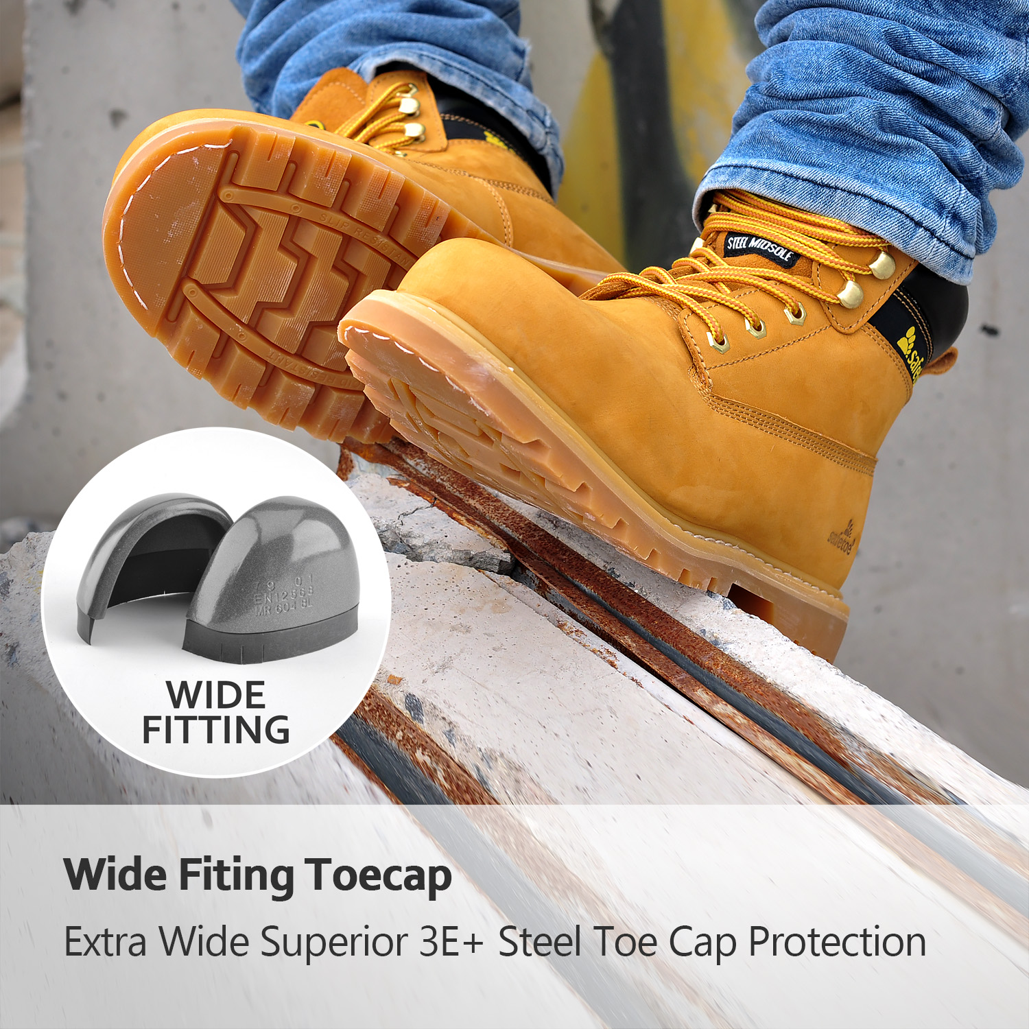 Sapato de segurança biqueira de aço resistente a óleo M-8173 Super