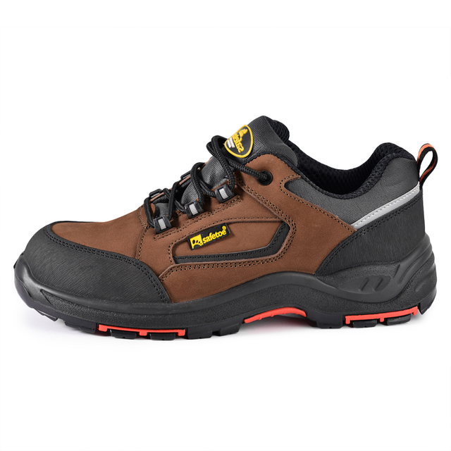 Sapatos de trabalho de segurança sem metal de couro nobuck L-7342