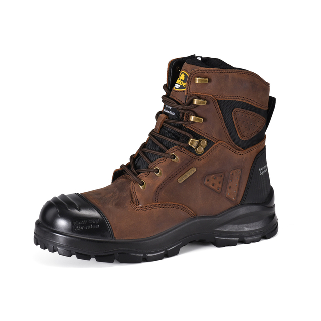 Botas de trabalho resistentes Membrana impermeável de segurança composta do dedo do pé M-8580 marrom