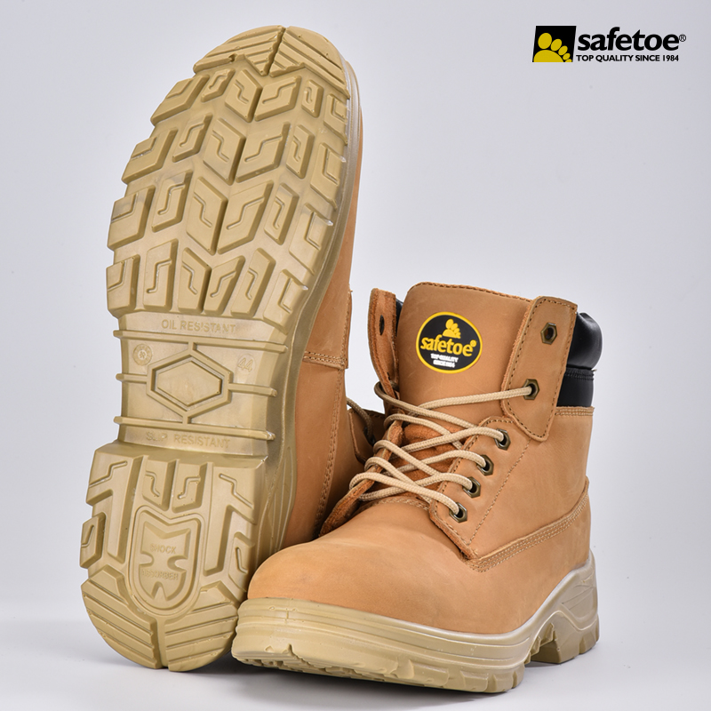 Botas de trabalho couro nobuck vaca biqueira de aço M-8173