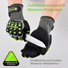 Luvas de nível de corte HDPE Luvas protetoras de trabalho TPR9004 Verde
