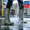 Botas de segurança S5 Wellington – Botas de trabalho impermeáveis ​​com biqueira de aço em PVC W-6038 Verde