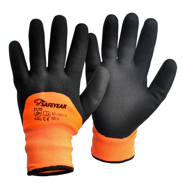Luvas de Trabalho Industrial Revestidas de Látex FL-LFM4011W 