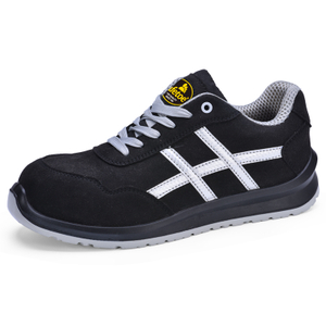 Sapatos de segurança de trabalho de couro de vaca L-7329 preto