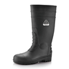 Botas de segurança S5 Wellington – Botas de trabalho impermeáveis ​​com biqueira de aço em PVC W-6038 pretas