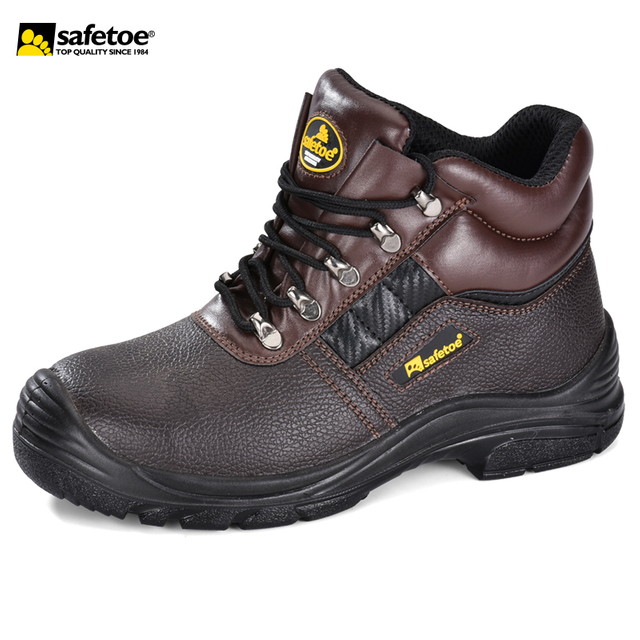 Sapatos de segurança de couro marrom M-8027