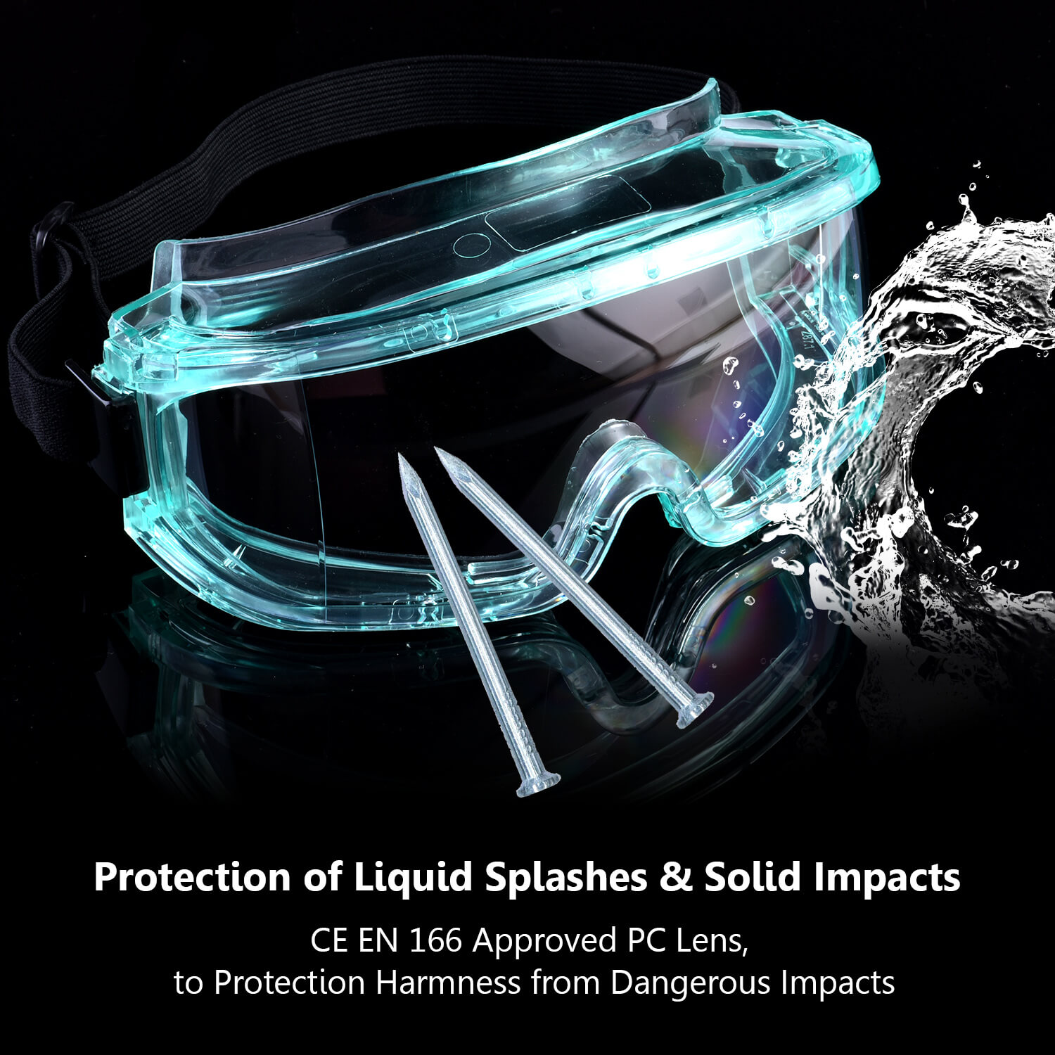 Óculos de segurança industrial antiembaçante à prova de poeira prontos para uso SG031