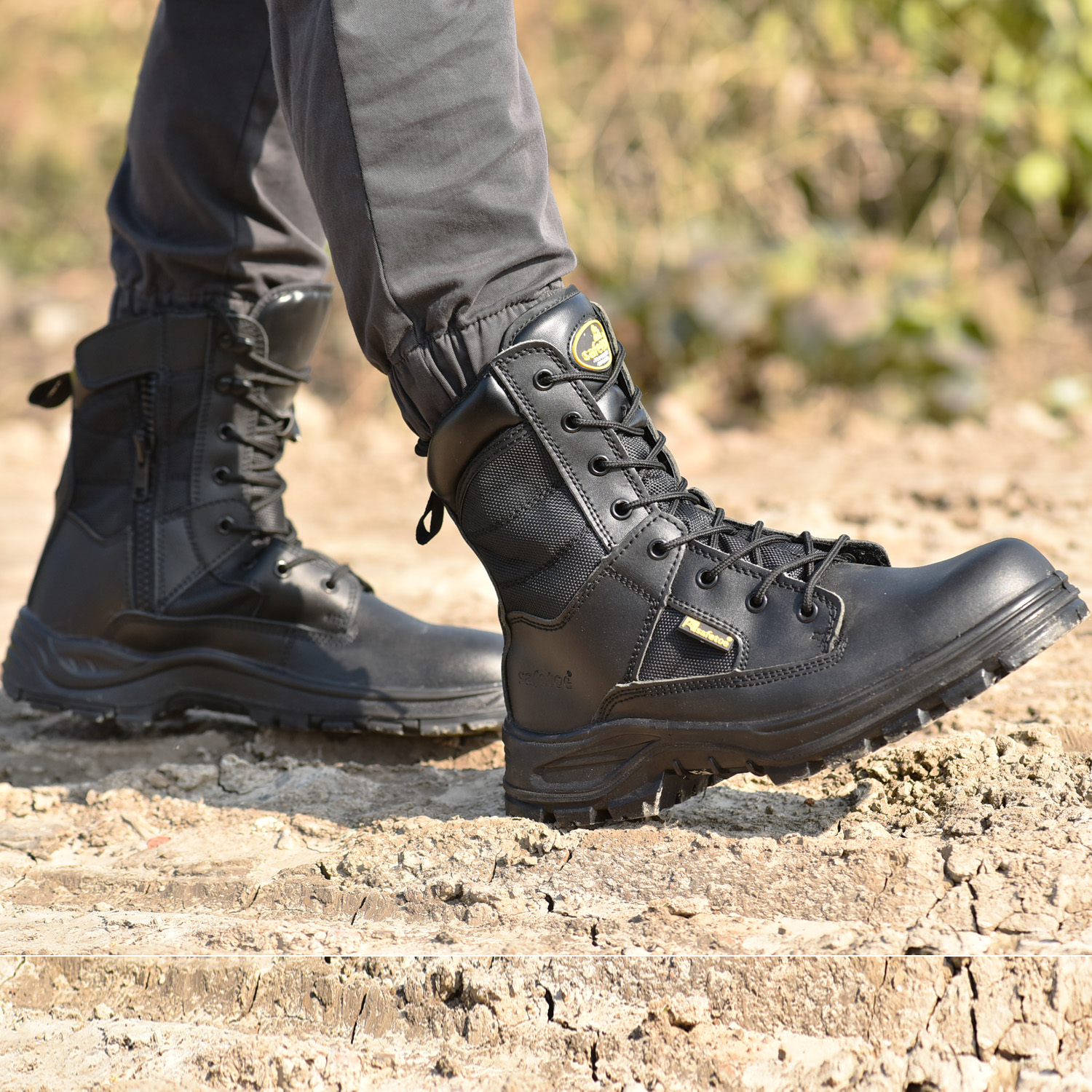 Botas de trabalho de segurança tática com biqueira de aço combate militar à prova d'água H-9438