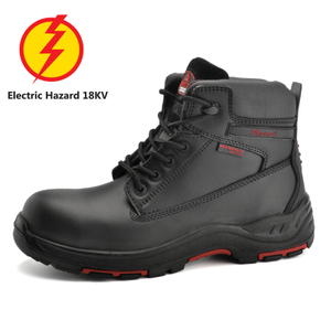 Botas de trabalho com biqueira de segurança à prova d'água com isolamento de borracha