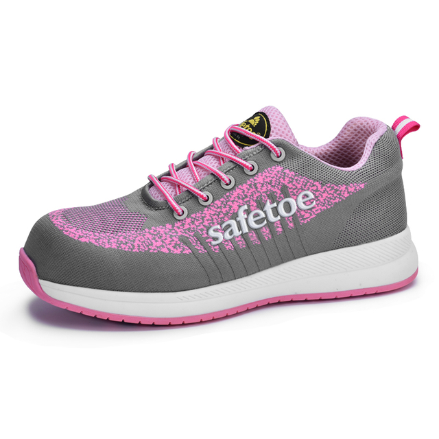 Sapatos de trabalho de segurança com bico composto antiderrapantes para mulheres