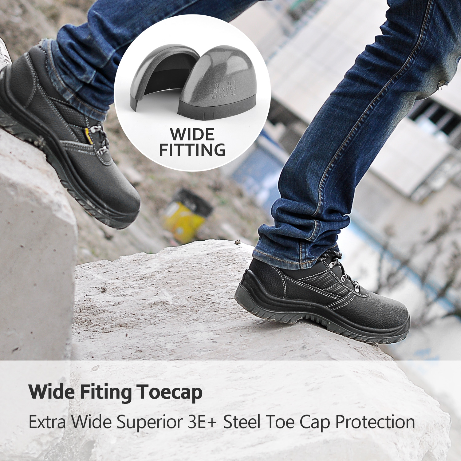 Sapatos de segurança com biqueira de aço acessíveis para sites 