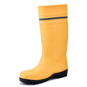 Botas de chuva com biqueira de aço para serviço pesado W-6037 amarelo
