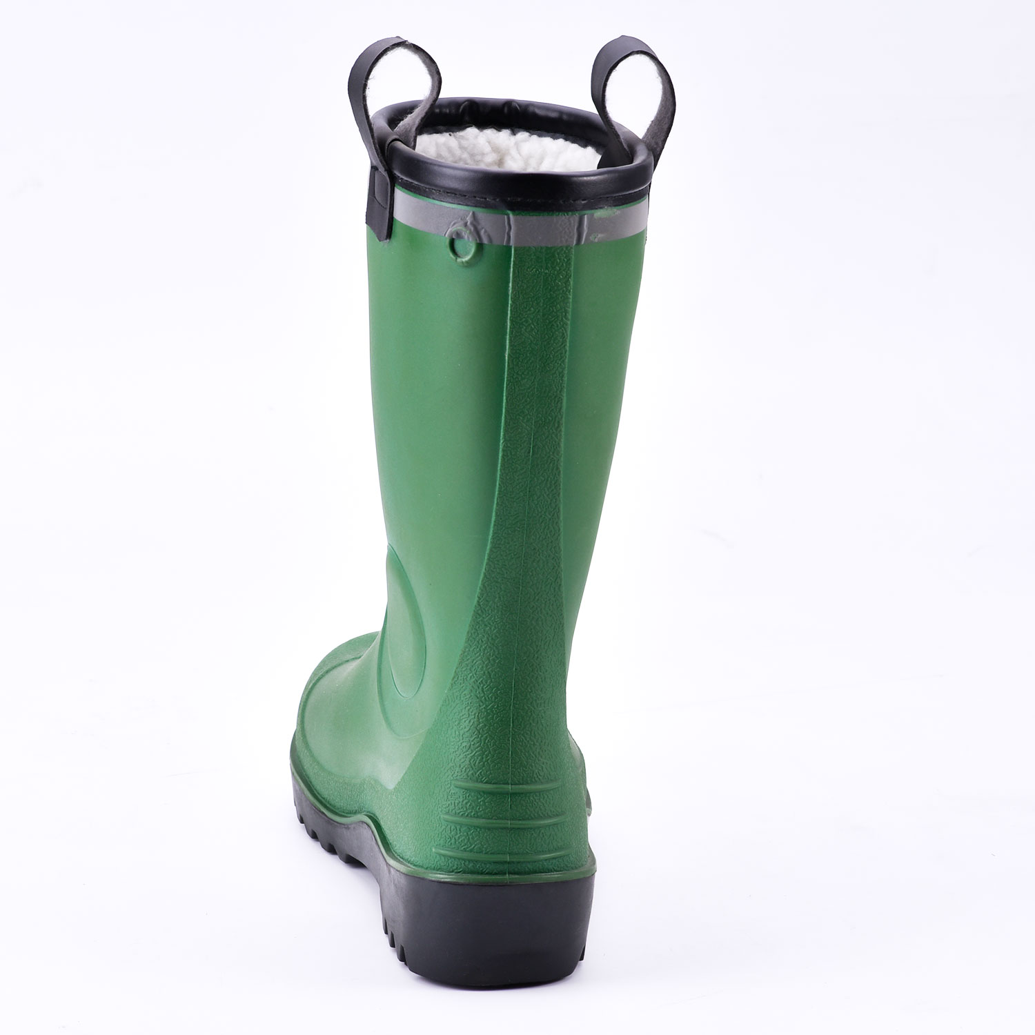 Botas de chuva forro de pele W-6037 verde baixo