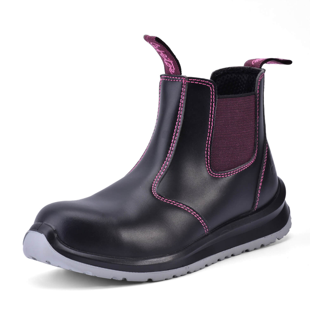 Safetoe Botas de segurança femininas Chelsea Slip-On | Passeio Lunar M-8025FM