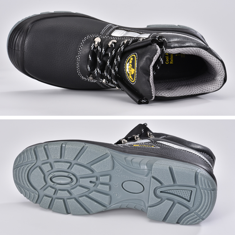 Botas pretas de trabalho de proteção Site
