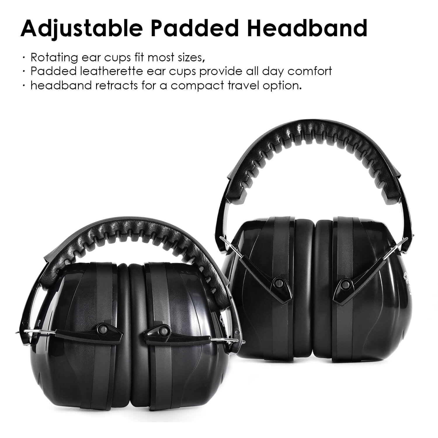 Abafadores auriculares de proteção em ABS prontos para uso EM-2023 preto