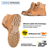 Botas de trabalho com biqueira de aço amarela com zíper lateral | Botas de segurança para mineração M-8577YE