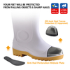 Botas de segurança em PVC branco - Botas de trabalho com biqueira de aço impermeável S5 W-6037