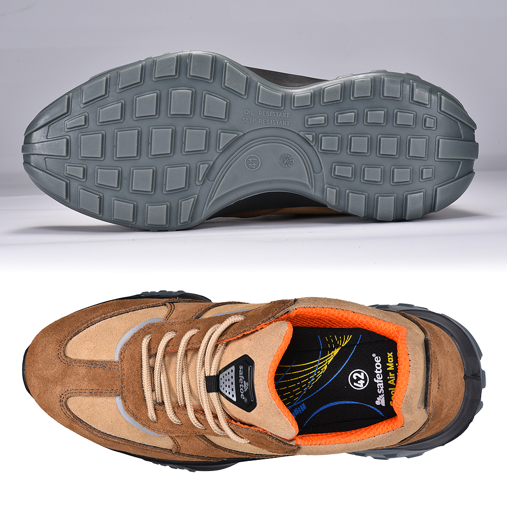 Sapatos de segurança respiráveis ​​com novo design L-7508 marrom antílope