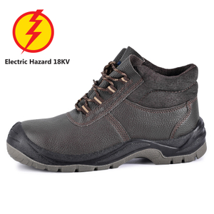 Botas femininas de trabalho à prova d'água com bico de aço de segurança elétrica natural isolada Cowboy Logger