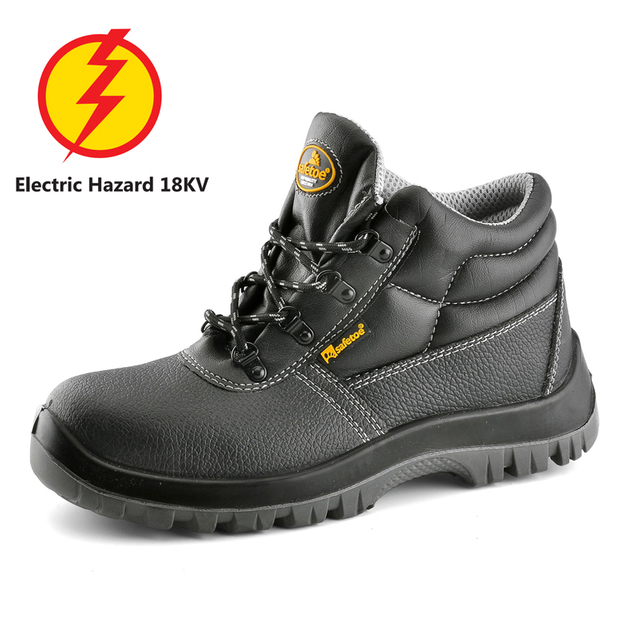 Botas de trabalho com biqueira de aço de risco elétrico classificadas como Eh