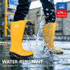 Botas Wellington de segurança com biqueira de aço em PVC - Botas de trabalho industrial à prova d'água para projetos de mineração W-6055YE