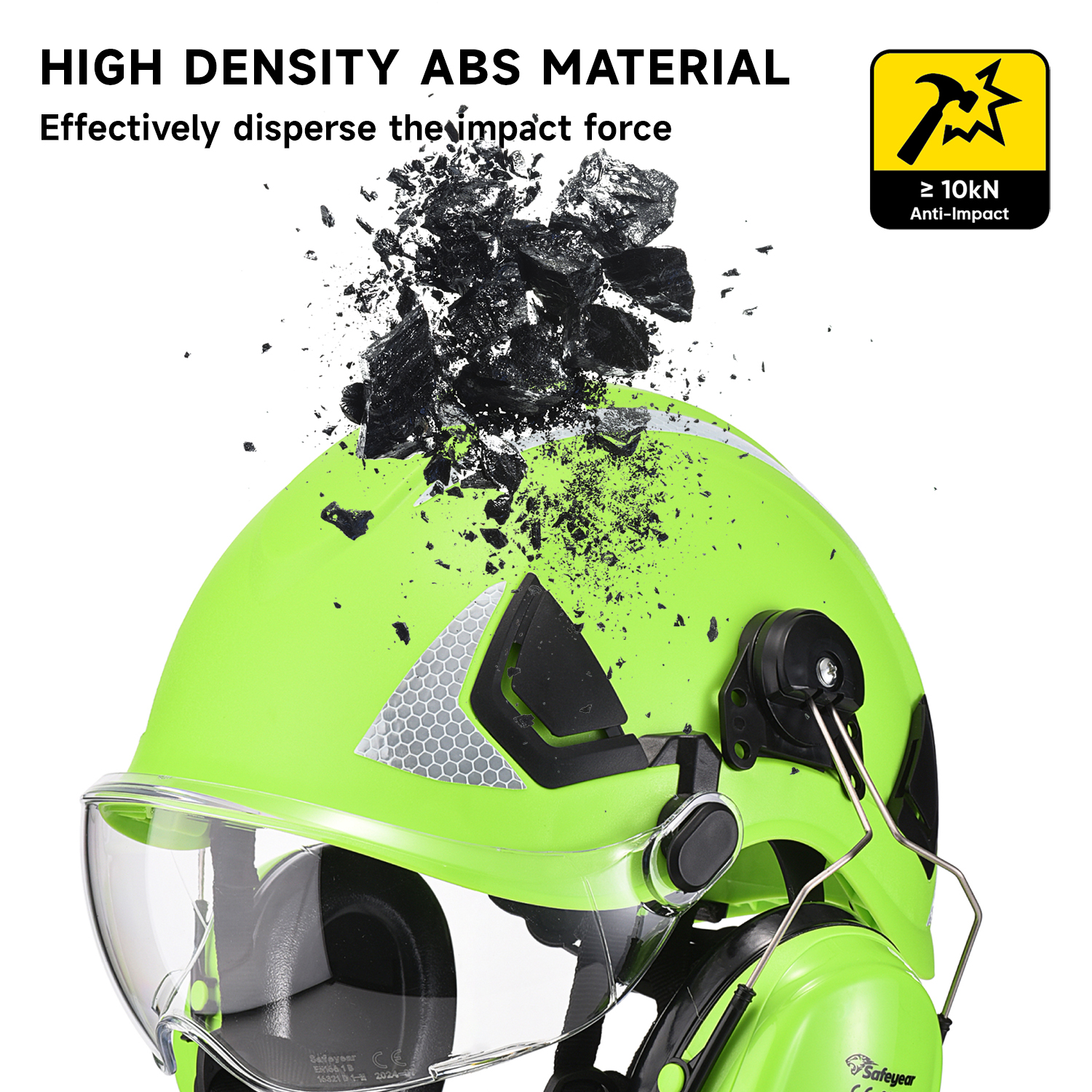 Capacete de segurança florestal com protetor facial e protetores auriculares M-5018