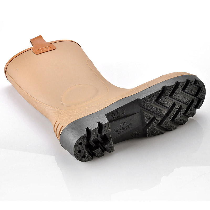 Botas de chuva de goma de segurança W-6037 marrom