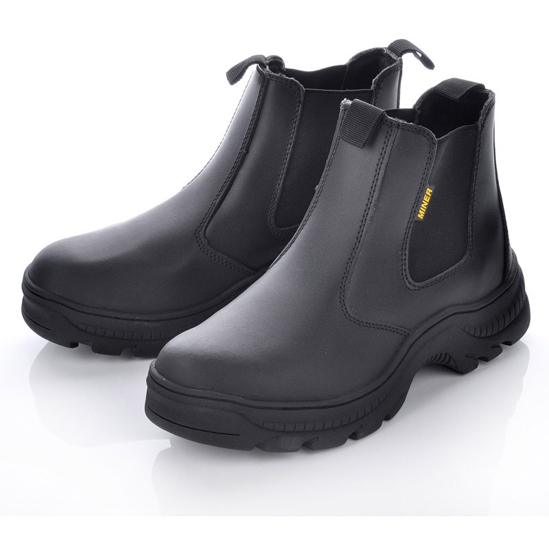 Botas masculinas de segurança para trabalho de mineração M-8025 borracha preta