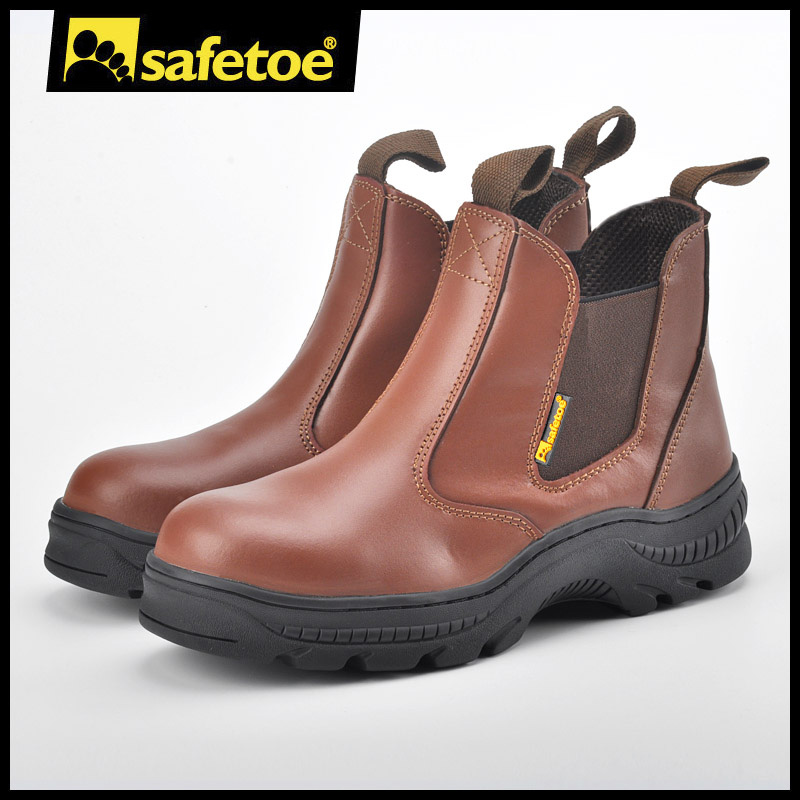 Botas de trabalho resistentes ao calor do revendedor M-8025 marrom de borracha
