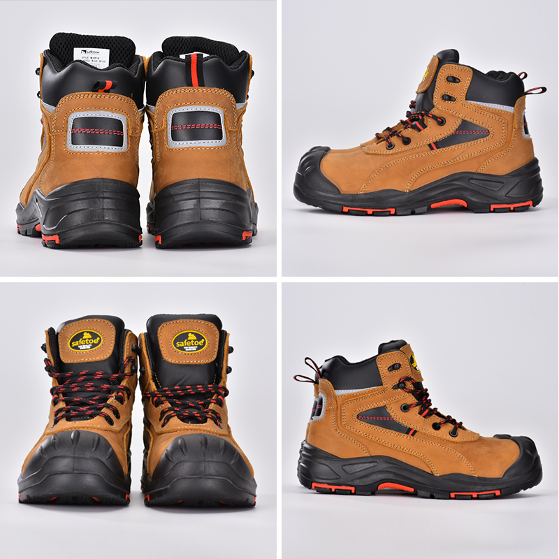 Botas de segurança de biqueira composta resistente a óleo pronta para uso M-8518 sobrecapa