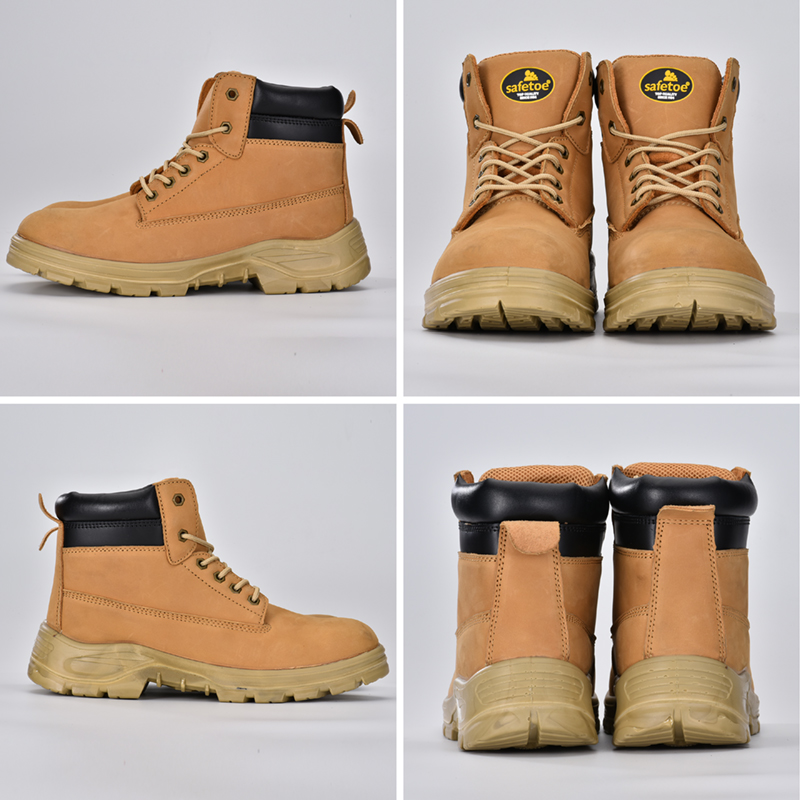 Botas de trabalho couro nobuck vaca biqueira de aço M-8173