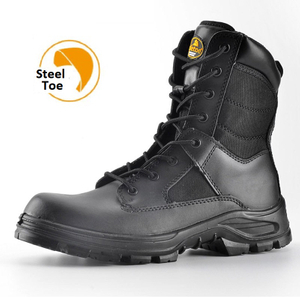 Botas de trabalho de segurança tática com biqueira de aço combate militar à prova d'água H-9438