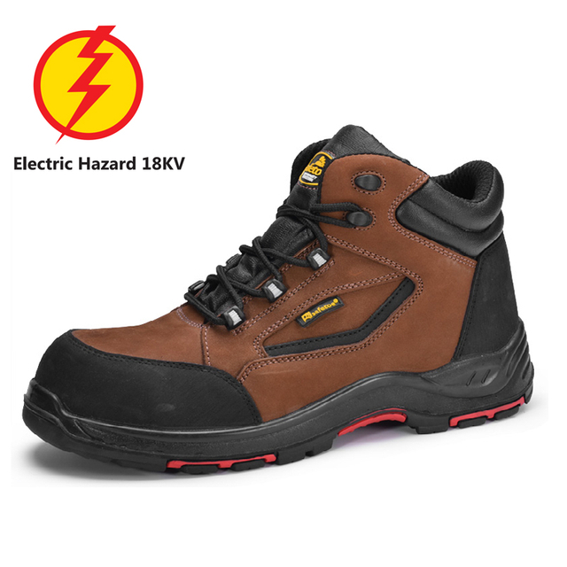 Botas de trabalho de segurança com classificação de isolamento de borracha contra riscos elétricos 