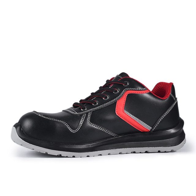 Sapatos femininos pretos femininos leves para construção e segurança no trabalho 