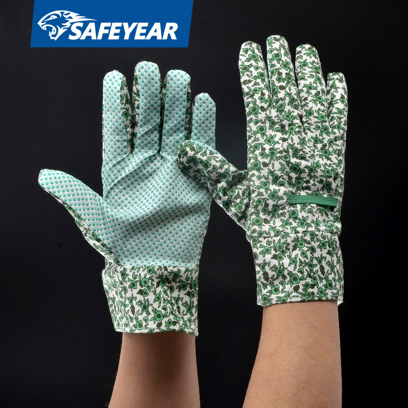 Luvas de trabalho de jardim pontilhadas de PVC FL-5533