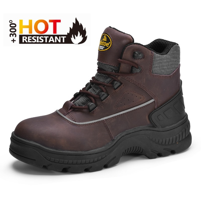 Botas de trabalho de segurança sem metal nubuck de corte médio M-8307