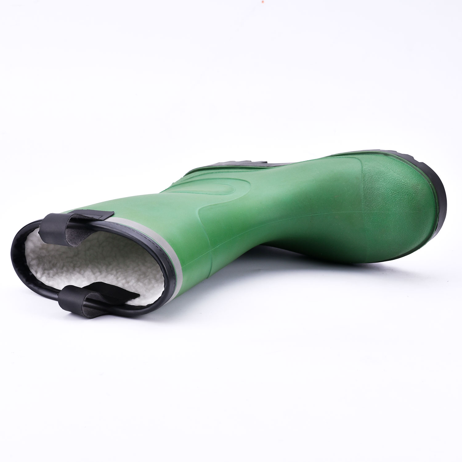 Botas de chuva forro de pele W-6037 verde baixo